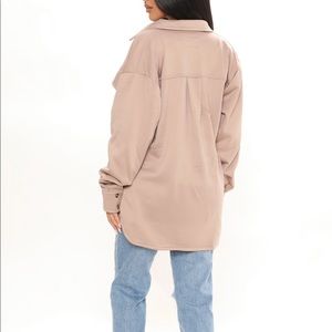 Fleece shacket - taupe